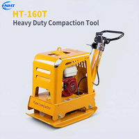 Compacteur à plaque vibrante réversible Huiteng HT-160T 9HP à moteur essence/diesel, plaque de 70*42cm, force d'impact de 30KN, haute capacité de charge