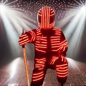 Vêtements <span class=keywords><strong>de</strong></span> scène LED pour Halloween, style <span class=keywords><strong>combat</strong></span> rouge, rechargeables, pour Noël, Pâques, spectacles <span class=keywords><strong>de</strong></span> <span class=keywords><strong>danse</strong></span> - Product Image 2