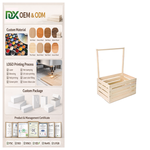 Cesta de Regalo de Madera Rectangular Personalizada OEM para Baby Shower con Asa para Recién Nacidos, Niños y Niñas - Product Image 1