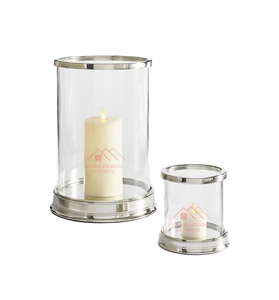 Hot Selling Iron Daphne Round <b>Hurricanes</b> <b>Candle</b> Holder Silver Plated Eco-Friendly for Weddings and Christmas Home Decor - Product Image 2