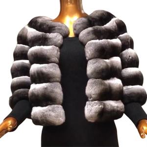 Abrigo de piel de Chinchilla Rex de invierno para mujer, abrigo largo impermeable de alto nivel con tinte de Color, Parkas cálidas, prendas de vestir exteriores - Product Image 2