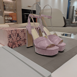 Zapatos de Tacón Alto Jimmy de Alta Calidad y Moda, Hechos de Tela de Seda Brillante, con Parte Superior en Forma de V, Huecos y Transpirables, Gran Éxito de Ventas - Product Image 4