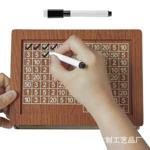 Boîte à monnaie en bois rectangulaire marron clair, portable, décoration d'intérieur, cadeau, compteur de 10 000 dollars - Product Image 5