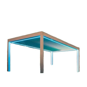 <span class=keywords><strong>Pergola</strong></span> à <span class=keywords><strong>toit</strong></span> à <span class=keywords><strong>lames</strong></span> <span class=keywords><strong>orientables</strong></span> en aluminium thermolaqué, imperméable, 3x3m, gazebo DIY noir, écologique - Product Image 1