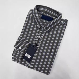 Camisa de Manga Larga para Hombre, 100% Algodón, con Cuello Cuadrado y Rayas con Cuentas, para Adultos Jóvenes y de Mediana Edad, Tratamiento Antiarrugas, Lavable a Máquina - Product Image 3