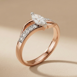 Diamante Cultivado en Laboratorio con Certificación IGI, Corte Marquesa de 0.80 CT, Oro Blanco de 14K, Anillo de Compromiso Clásico para Mujer, Joyería Evergreen - Product Image 2