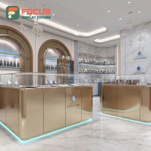 Vitrine de magasin de bijoux de luxe, comptoir de centre commercial à surface polie, armoire à bijoux - Product Image 3