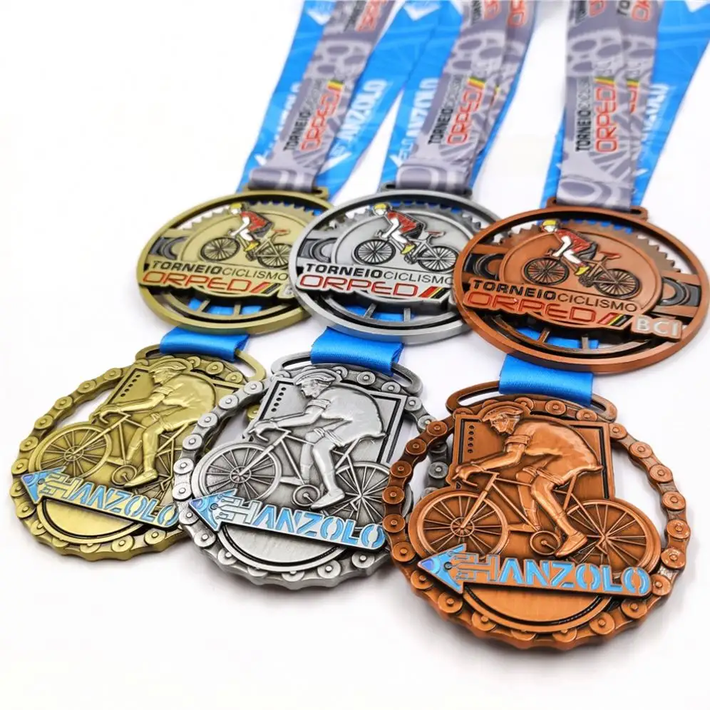 Kustom 3d Pribadi Peringatan Kerajinan Pengendara Sepeda Keras Enamel Besar Besar Lambang Kemenangan Sepeda Bersepeda Medali