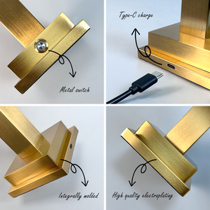 새로운 디자인 터치 디머 <span class=keywords><strong>Led</strong></span> 배터리 무선 충전기 충전식 조명 무선 레스토랑 테이블 램프 - Product Image 4