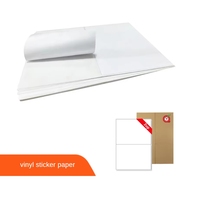 Kustom stiker vinil kertas huruf ukuran A4 lembar Label 2UP Laser Inkjet Printer 4.25X6.75 harga pakaian kemasan Label perekat
