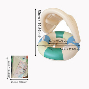 Flotador Inflable de PVC con Logotipo Personalizado y Toldo, Anillo de Natación Portátil para Niños, para Fiestas en la <span class=keywords><strong>Playa</strong></span> o Neumático de Natación Infantil - Product Image 2