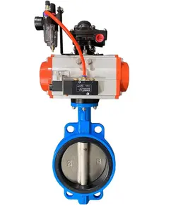 DN100 16 NosTank Pressurizing Butterfly Valve With Pneumatic Actuated Limit Switch