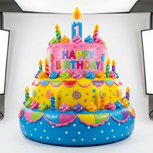 Gâteau d'anniversaire gonflable géant en tissu Oxford, décoration de fête d'anniversaire, promotion de boulangerie, grand modèle - Product Image 2