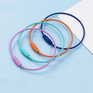 Đầy Màu sắc dây thép không gỉ chủ Vòng vít khóa Móc Chìa Khóa dây cáp dây thừng móc khóa ngoài trời cắm trại công cụ Móc Hành <span class=keywords><strong>L</strong></span>ý tag - Product Image 5