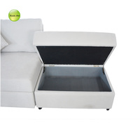 Canapé modulaire en forme de L pliable à tirette en peluche au design moderne avec rangement caché pour le salon de cinéma privé