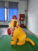 Perro Inflable Navideño Personalizado de 4 pies con Luces LED, Figuras Navideñas Inflables para Jardín Exterior