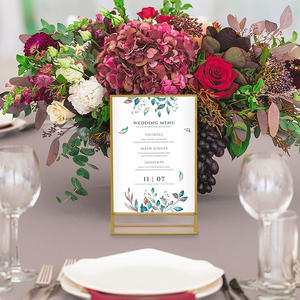 Porta Letreros Acrílico Transparente con Borde Dorado de 4x6, Soporte para Tarjetas de Mesa, Marco Dorado para Fotos, Números de Mesa, Menús, Decoración de Bodas y Hogar - Product Image 5