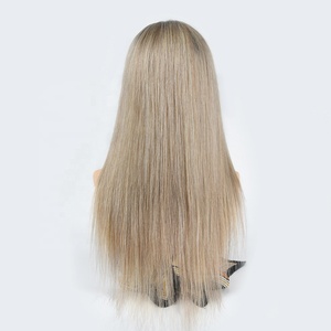 Perruque Lace Front HD 13x4 Premium, Cheveux Humains Raides Blond Cendré Ombré, Pré-épilée - Product Image 6