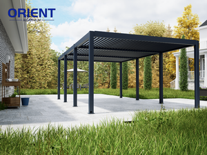 Pérgola de Techo con Aspersores de Aluminio Motorizados, Pérgola de Jardín con Protección Solar, Pérgola de Techo con Revestimiento de Aluminio Impermeable para Exteriores - Product Image 3