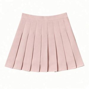 Jupe plissée mini noire à volants, taille naturelle, respirante, en fibre de polyester unie, pour femme, style décontracté, collection été 2025, pour l'école - Product Image 5