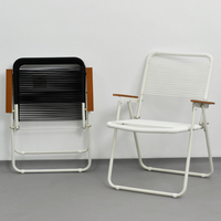 Chaise pliante pour l'extérieur Chaise en rotin Oxford portable avec cadre en métal Imperméable à l'eau pour le camping et les loisirs Mobilier d'extérieur