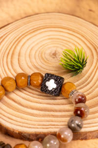 Bracelets en perles de cristal jaune naturel, charme en pierre précieuse, couleur fantôme olive argentée classique pour un cadeau d'anniversaire ou de fiançailles - Product Image 2