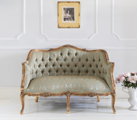 Salon français Fauteuil classique avec un cadre doré et des fauteuils en tissu français avec des fauteuils de canapé au design baroque