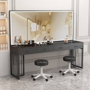 โต๊ะ<span class=keywords><strong>แต่งหน้า</strong></span>แบบโมเดิร์นพร้อมไฟ LED และที่เก็บของ เหมาะสำหรับสตูดิโอถ่ายภาพ ร้าน<span class=keywords><strong>เจ้าสาว</strong></span> ร้านเสริมสวย โรงเรียน และร้านทำผม - Product Image 2