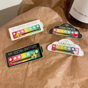 Badge Social Personnalisable Changeant d'Humeur - Épingle de Revers Réutilisable pour Couples, Accessoire de Mode pour Hommes et Femmes, Épingle Mobile - Product Image 1