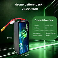 Baterai Li-ion Semi-solid 5C 22.2V dengan Pengosongan Kontinu, Tahan Suhu Rendah untuk Pertanian, Inspeksi, UAV Angkut Berat