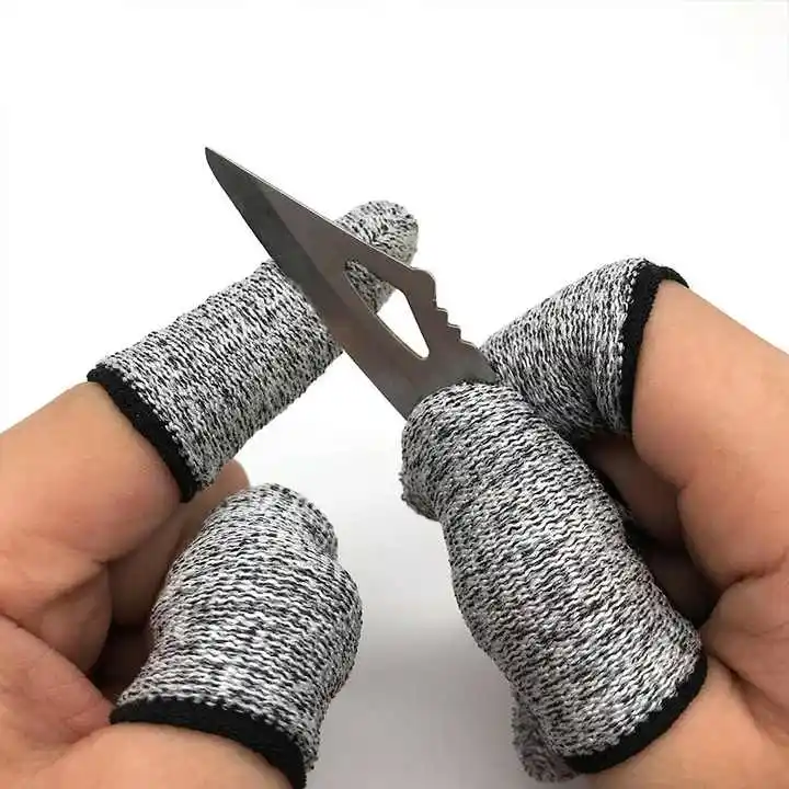 Luvas de proteção do trabalho Hppe nível 5 para escultura, protetor de dedos resistente a cortes, capa de dedo resistente a cortes