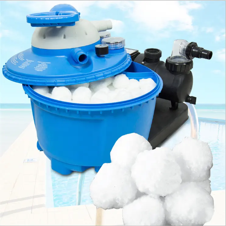 Dos lavage plusieurs fois utilisation répétée de boule de fibre de filtre pour le nettoyage de piscine de traitement de l'eau de remplissage