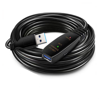Câbles d'extension USB 3.0 en PVC de 15 m (50 pi) mâle vers femelle avec amplificateur de signal, garantie de 12 mois, compatibles avec les appareils