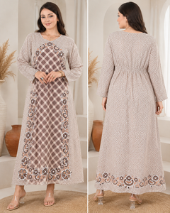 Vestido Midi de Algodón Orgánico 100% Diseñado a Medida, Elegante Túnica Maillard con Capas y Volantes, Cómodo y Holgado, Venta al por Mayor - Product Image 2