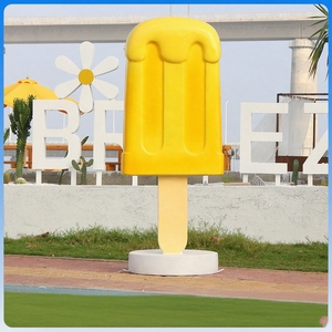 Sculpture géante <span class=keywords><strong>de</strong></span> cornet <span class=keywords><strong>de</strong></span> crème glacée T002, colorée, effet fondant, étanche et durable, pour place publique extérieure, bord <span class=keywords><strong>de</strong></span> plage, rue commerciale - Product Image 5