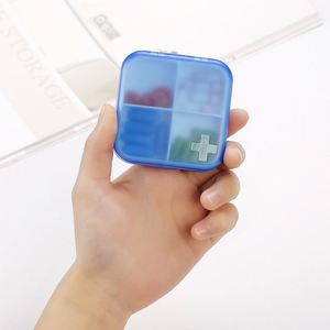 Portable Four-Compartment Plastic Medicine <b>Storage</b> Box New Sub-Packed <b>Small</b> Tablet Dustproof Pill <b>Boxes</b> for Home Use or Travel - Product Image 3