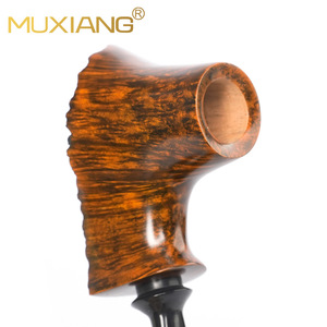 Muxiang Handmade Briar Wood Smoking Pipe Bent Type 3mm Filter Tobacco Pipe For Men - Product Image 3