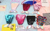 Dompet Koin Ekor Ikan Duyung Buatan Tangan untuk Anak Perempuan, Dapat Disesuaikan, Grosir, Dompet Selempang Payet, Tas Kecil untuk Hadiah Ulang Tahun