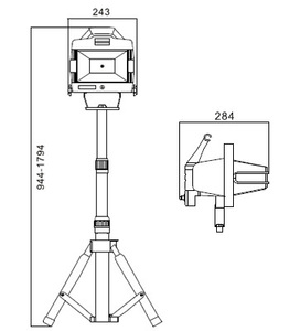 ไฟส่องสว่างแบบพกพาสำหรับใช้งานกลางแจ้ง ขาตั้งกล้องแบบยืดหดได้ หลอดฮาโลเจนแบบหัวเดียว ไฟส่องสว่างสำหรับไซต์งาน ไฟทำงาน - Product Image 6