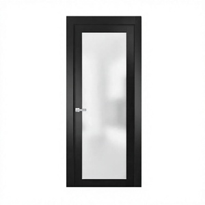 Porte battante minimaliste en alliage d'aluminium et verre, étanche, à pont thermique, pour salle de bain, cour et hôtel - Product Image 3