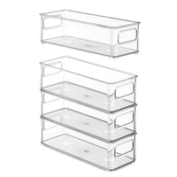 Boîte de rangement pour réfrigérateur en plastique transparent avec poignée, boîte de rangement pour aliments, boîte de rangement, contenants