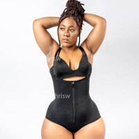Crochets d'entrejambe noirs taille haute corps Shaper plissé Secret minceur haute Compression vêtement Bbl colombien Fajas Colombianas
