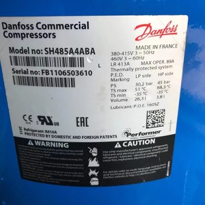 Compresseur scroll Danfoss SH485A4ABA R410A 380-415V 50Hz pour climatisation et entrepôt frigorifique - Product Image 1