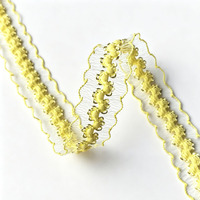 Bande élastique en dentelle de nylon et élasthanne de 20 mm, à bordure picot, en maille transparente, à motif festonné et bouclé, pour la décoration des décolletés de lingerie