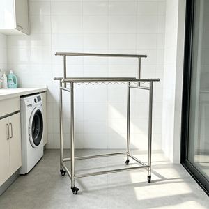 Séchoir à linge moderne en acier inoxydable, pliable et télescopique, durable - Product Image 3