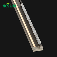 IKSUN Système d'éclairage à télécommande en aluminium robuste de haute qualité Rail de rideau de lumière LED
