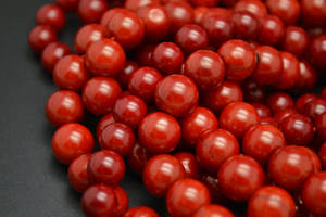 Perline Rotonde Sciolte <span class=keywords><strong>di</strong></span> Corallo <span class=keywords><strong>di</strong></span> <span class=keywords><strong>Mare</strong></span> Tinto <span class=keywords><strong>di</strong></span> Rosso - Product Image 5