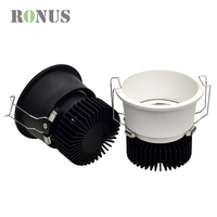 Spot de plafond Commercial 9W vers le bas 12W encastré LED réglable hôtel Anti-éblouissement COB Downlight