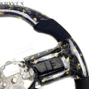 Kryvex pour Ford Mustang GT 2015-2023, volant de direction en <span class=keywords><strong>fibre</strong></span> de carbone véritable, design vibrant, personnalisé Shelby, nouvelle conception - Product Image 5