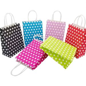 Custom Your Own Logo Personalized Kraft Paper Snack <b>Gift</b> <b>Bags</b> with Handles for <b>Christmas</b> Party Favors - Product Image 1